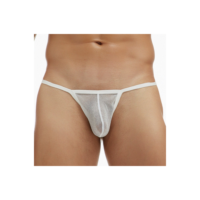 MenSexyWear String Visibly Blanc pailleté